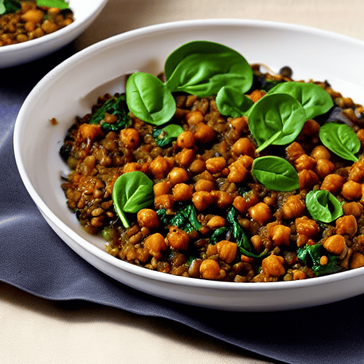 Crispy Baked Eggplant with Lentils and Spinach and Chickpeas and Lentils and Spinach and Lentils