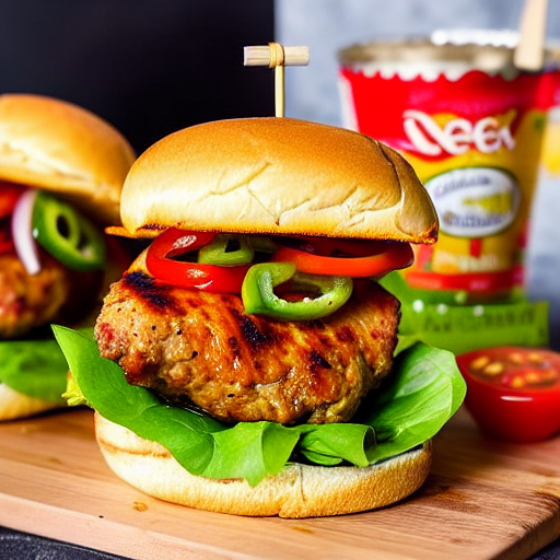 Hamburguesa de Pollo al Ajillo