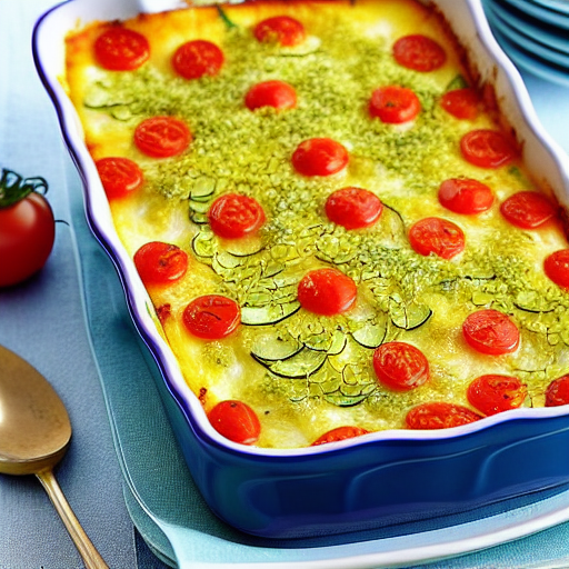 Zucchini and Tomato Gratin with Cheese
