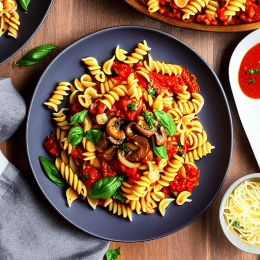 Pasta con i Funghi e Salsa di Pomodoro Secco