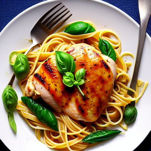 Pasta au Poulet et Basilic