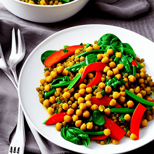 Chickpea and Vegetable Stir-Fry with Lentils and Spinach and Chickpeas and Lentils and Spinach and Lentils and Spinach and Lentils and Spinach and Lentils and Spinach and Lentils and Spinach and Lentils