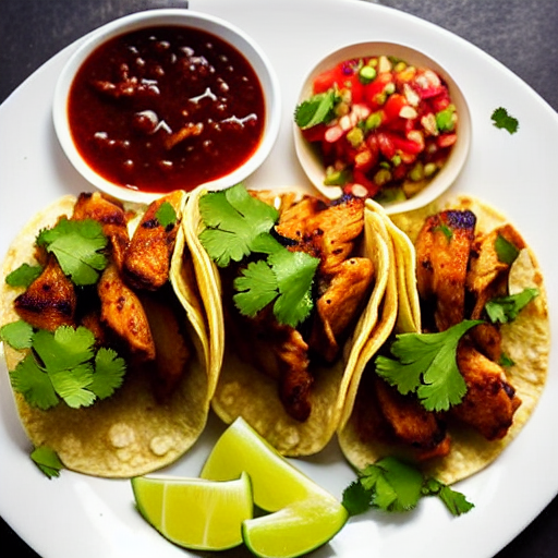 Tacos de Pollo en Salsa de Tamarindo y Piña y Cilantro y Jengibre