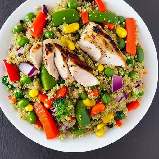 Grilled Chicken and Quinoa Salad with Vegetables