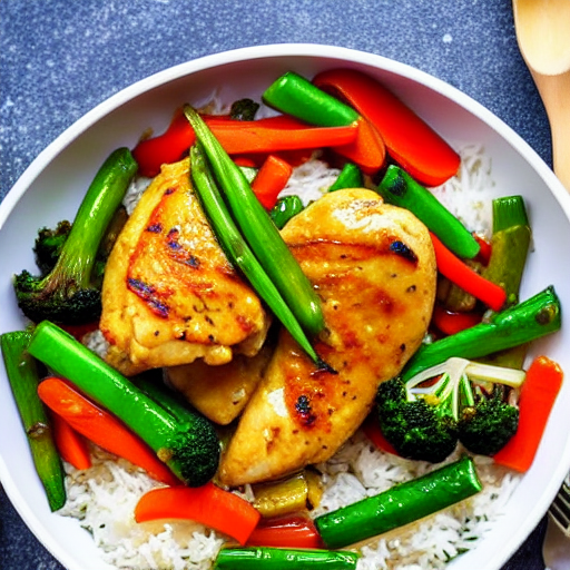 Garlic Butter Chicken and Vegetable Stir-Fry with Rice