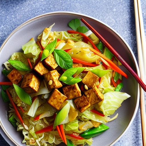 Cabbage and Tofu Stir-Fry