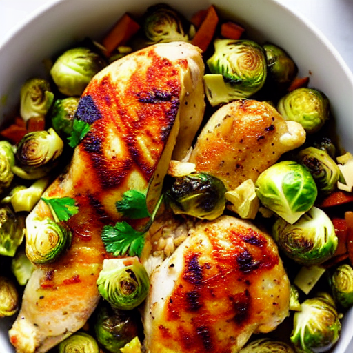 Halal Chicken and Brussels Sprouts Bake Bowl