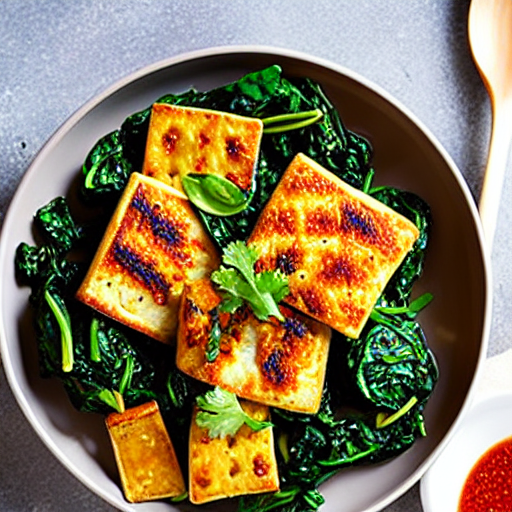 Baked Spinach and Tofu