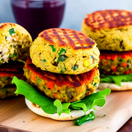 Chickpea Fritters Burger