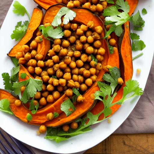 Crispy Sweet Potato and Chickpea Salad