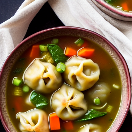 Vegetable Dumpling Soup