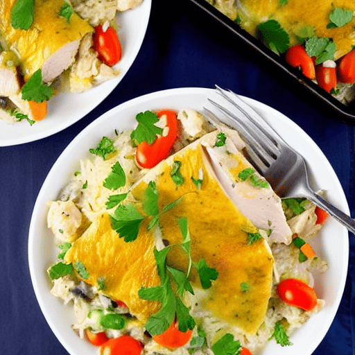 Savory Chicken and Rice Casserole with Vegetables and Cheese