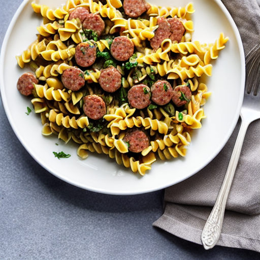 Keto Fusilli with Sausage
