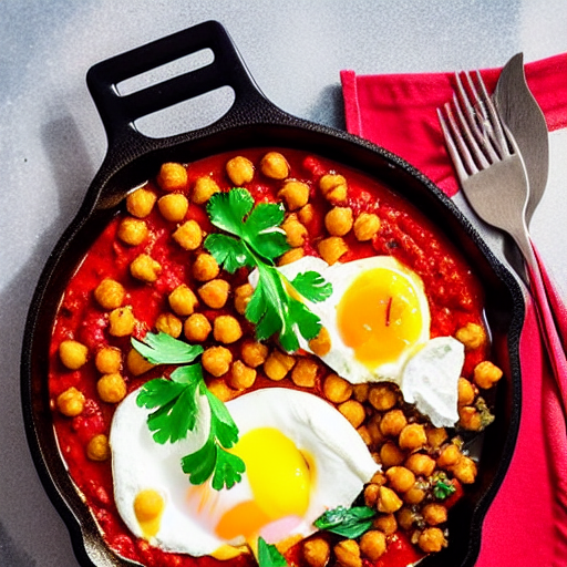 Çılbır with Chickpeas