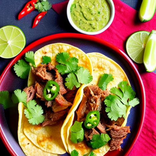 Tacos de Res en Salsa de Cilantro