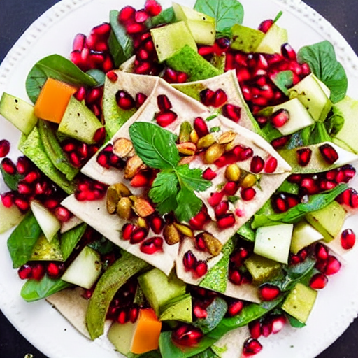 Fattoush with Pomegranate