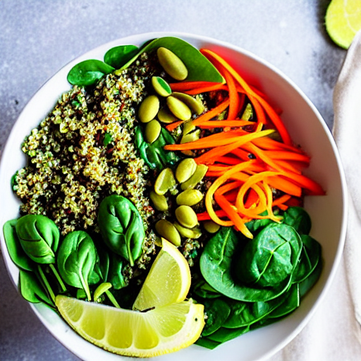 Vegan Spinach Quinoa Bowl