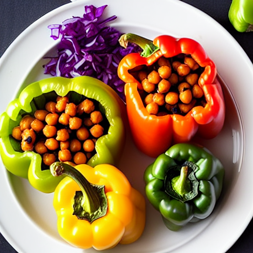Stuffed Bell Peppers with Lentils and Chickpeas