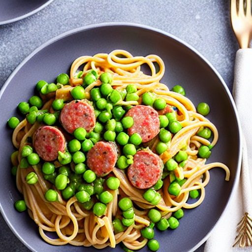 Pasta with Sausage and Peas