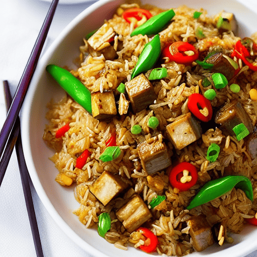 Pork and Eggplant Fried Rice with Tofu