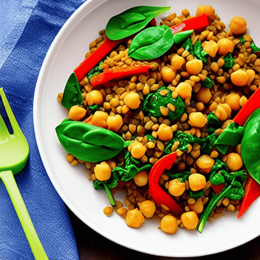 Chickpea and Vegetable Stir-Fry with Lentils and Spinach and Chickpeas and Lentils and Spinach and Lentils and Spinach and Lentils and Spinach and Lentils and Spinach and Lentils and Spinach