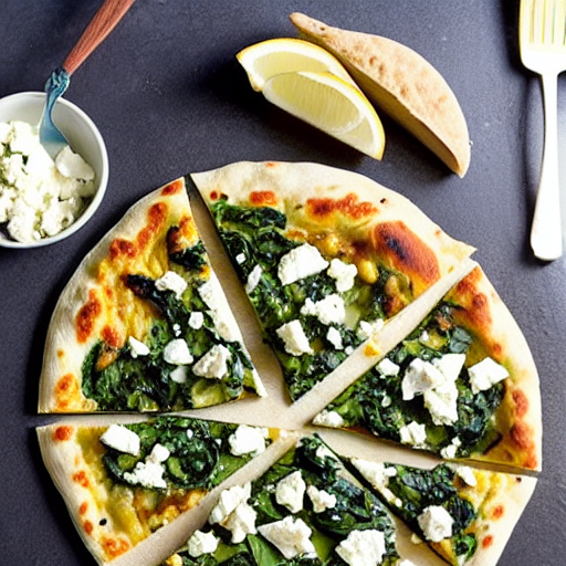 Feta and Spinach Pizza