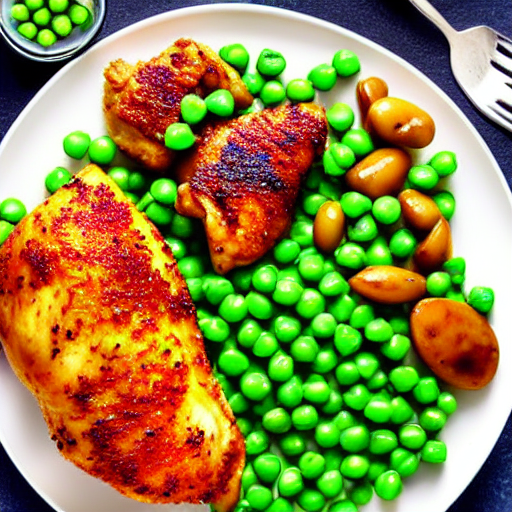 Halal Chicken and Peas
