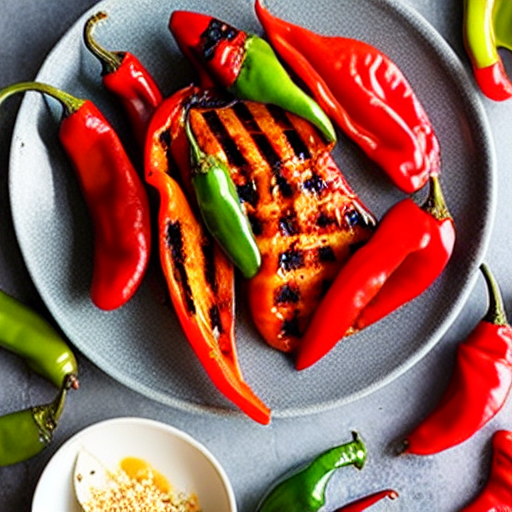 Chili Garlic Grilled Peppers