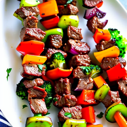Beef and Vegetable Skewers