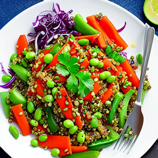 Vegetable and Rice Salad with Quinoa and Lentils