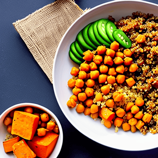 Savory Sweet Potato and Quinoa Bowl with Chickpeas