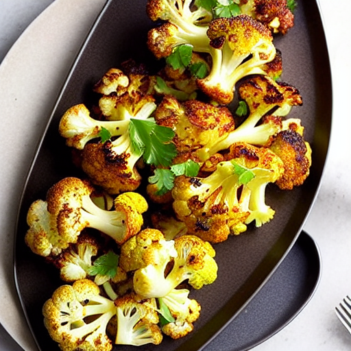 Garlic Butter Roasted Cauliflower Steaks with Spices and Herbs and Spices and Herbs