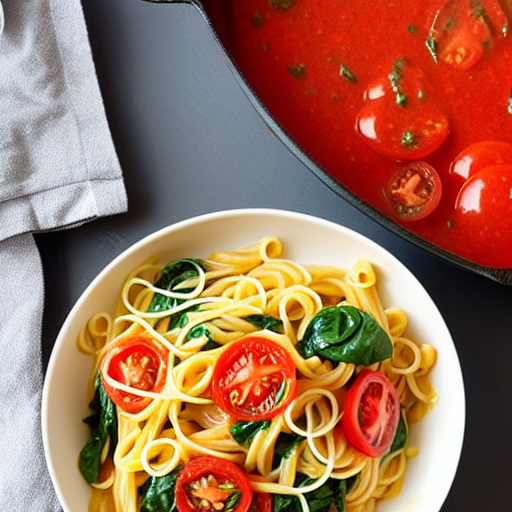 Pasta with Spinach and Tomatoes