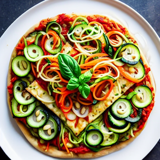 Zucchini Noodle Pizza