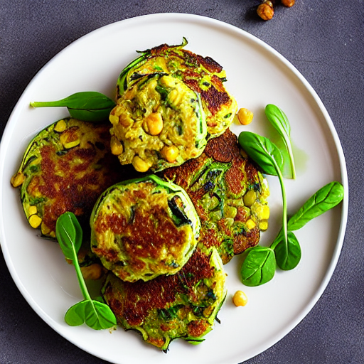Zucchini and Corn Fritters with Lentils and Spinach and Chickpeas and Lentils and Spinach and Lentils and Spinach and Lentils and Spinach and Lentils and Spinach and Lentils and Spinach and Lentils