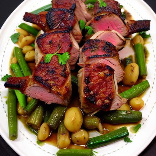 Roasted Lamb with Garlic