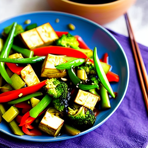 Vegetable and Tofu Stir-Fry with Garlic Sauce