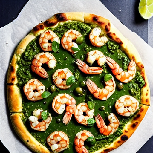 Pesto Shrimp Pizza