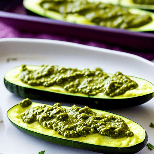 Pesto Zucchini Boats
