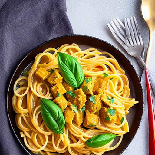 Pasta with Curry Coconut