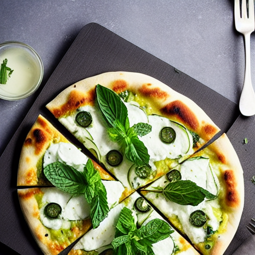 Zucchini and Mint Pizza