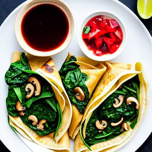 Mushroom and Spinach Crepes