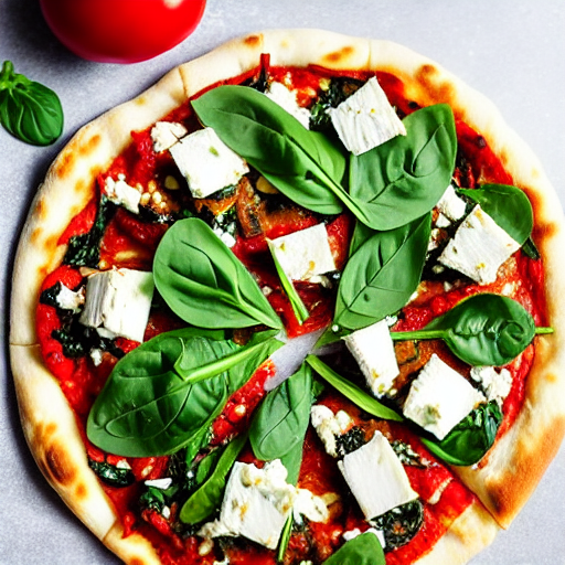 Halal Feta Spinach Pizza