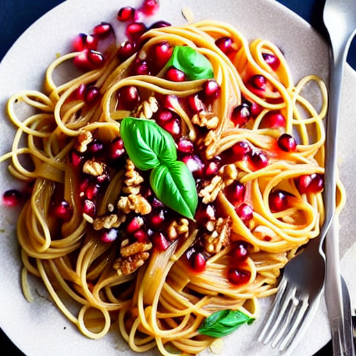 Pasta with Pomegranate and Walnuts