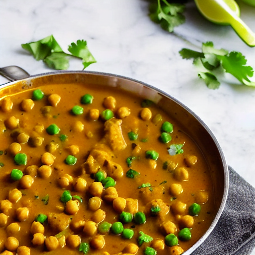 Vegetable and Chickpea Curry with Peas