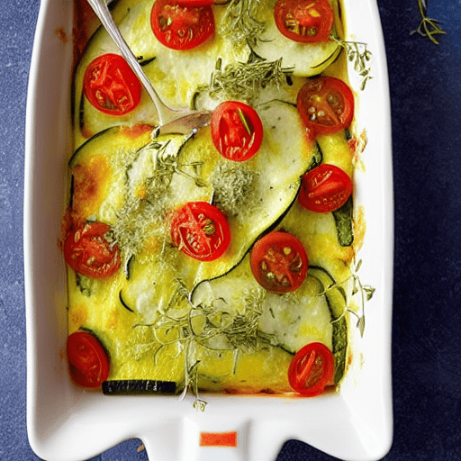 Zucchini and Tomato Gratin with Cheese and Herbs