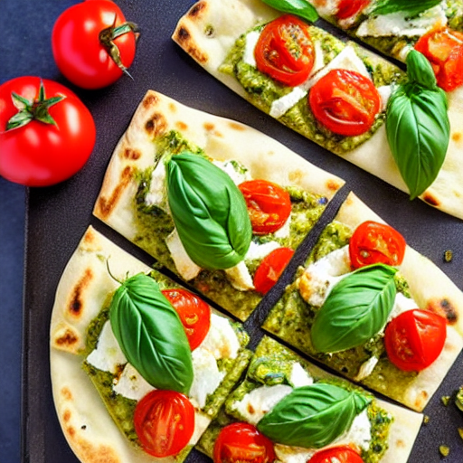 Pesto and Tomato Flatbread