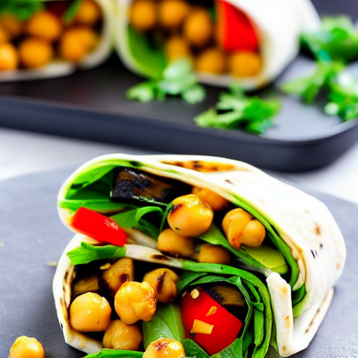 Grilled Vegetable and Chickpea Wrap