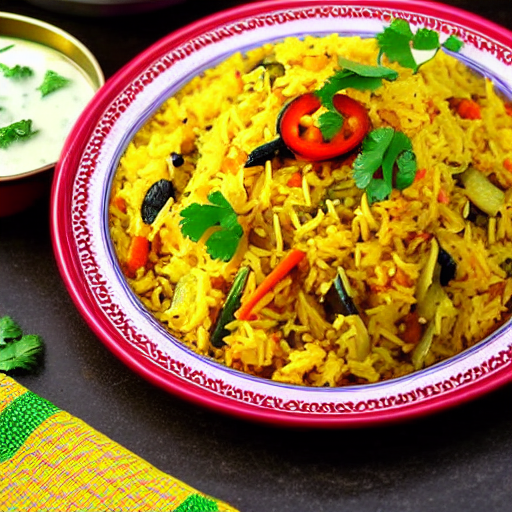 Vegetable Biryani with Raita