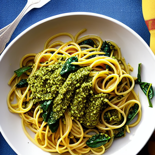 Pasta con Pesto de Espinacas